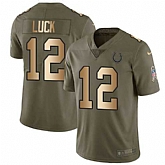 Nike Colts 12 Andrew Luck Olive Gold Salute To Service Limited Jersey Dzhi,baseball caps,new era cap wholesale,wholesale hats